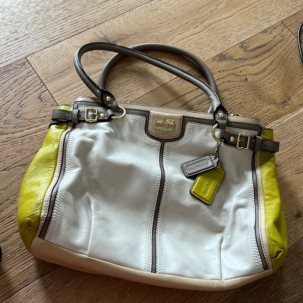 Color block coach purse